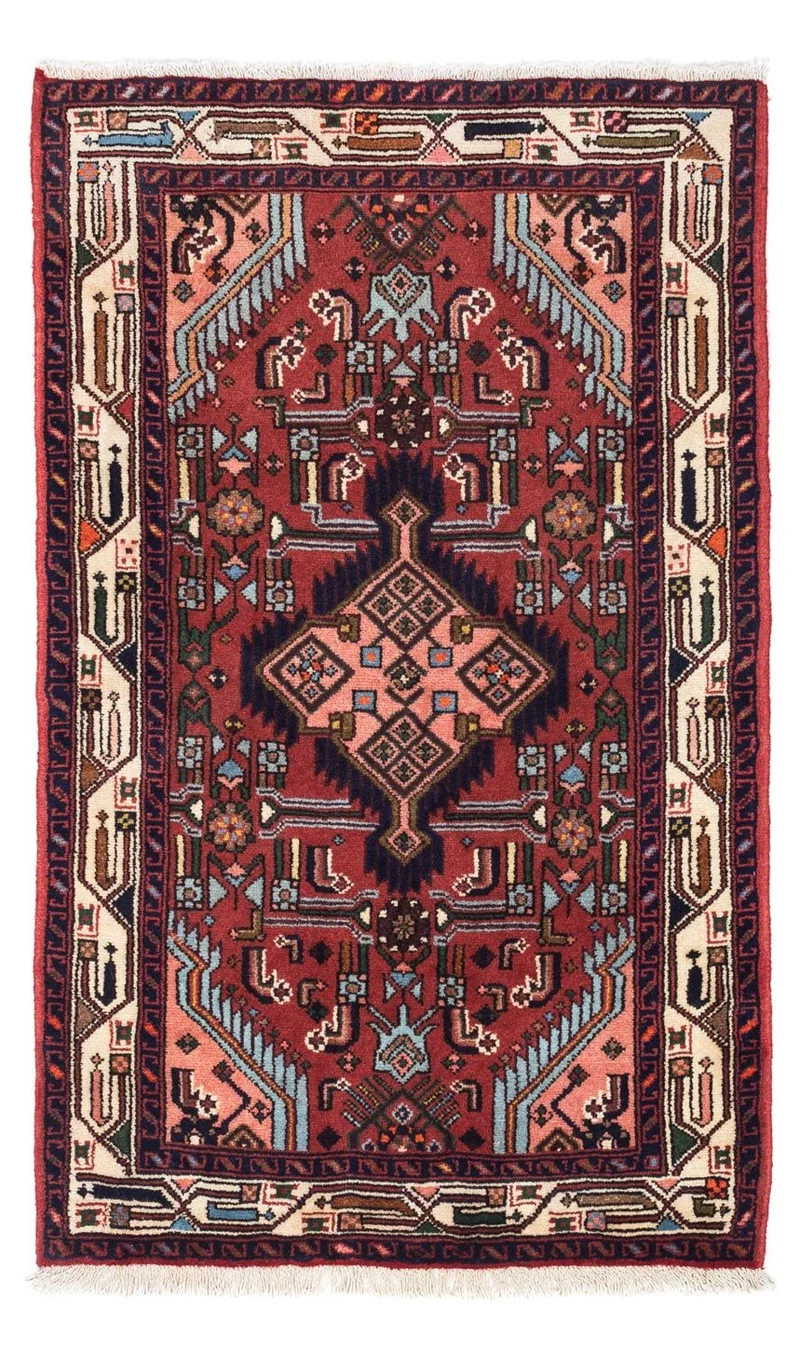 Hosseinabad Teppich 80x125cm - Perserteppich - dunkelrot