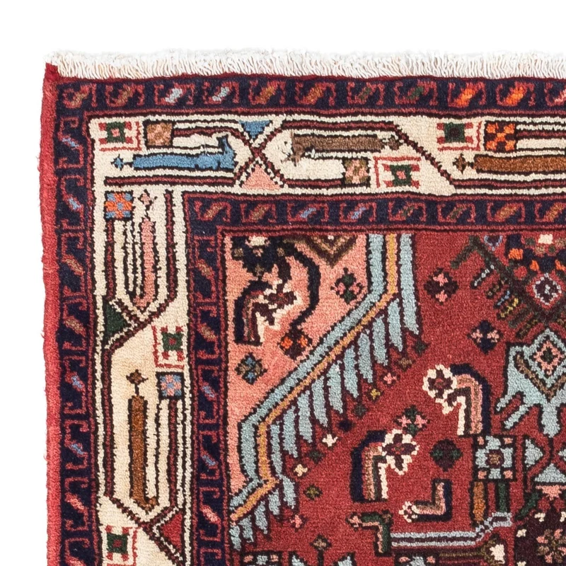 Hosseinabad Teppich 80x125cm - Perserteppich - dunkelrot