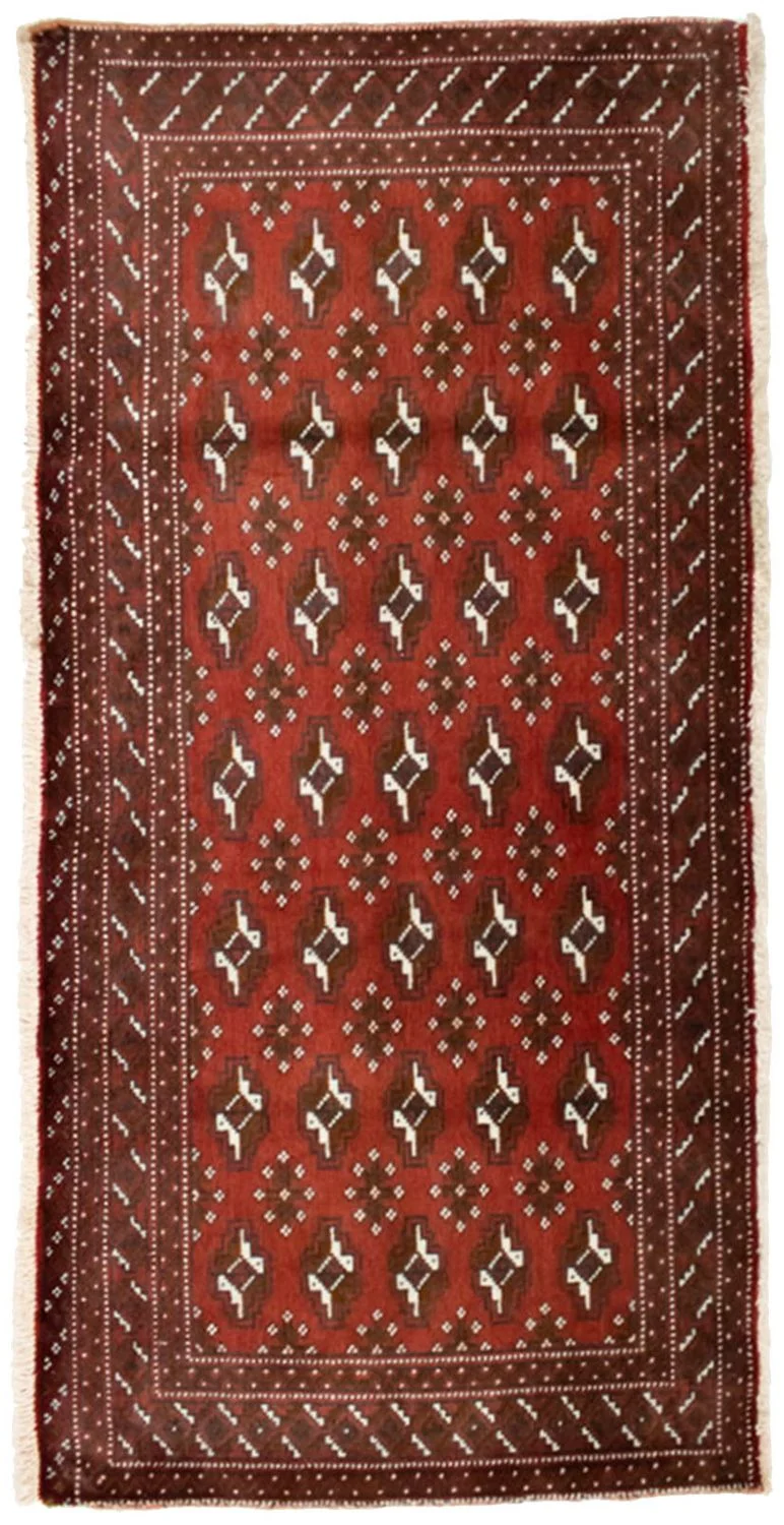 Turkaman Teppich 60x130cm - Orientteppich - rot