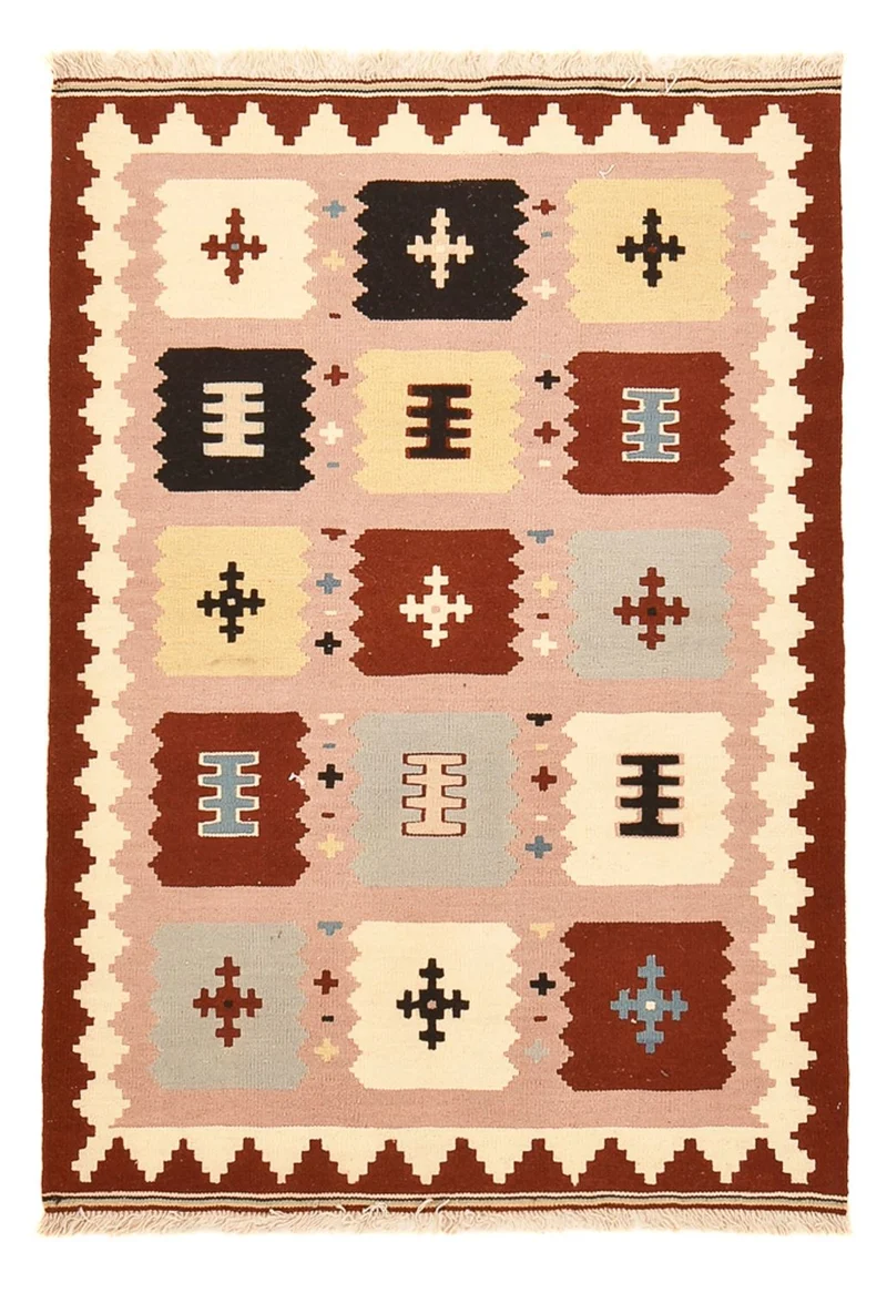 Kelim Fars Teppich 103x147cm - mehrfarbig