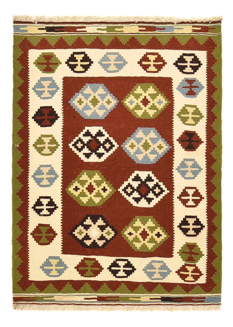 Kelim Fars Teppich 103x146cm - mehrfarbig