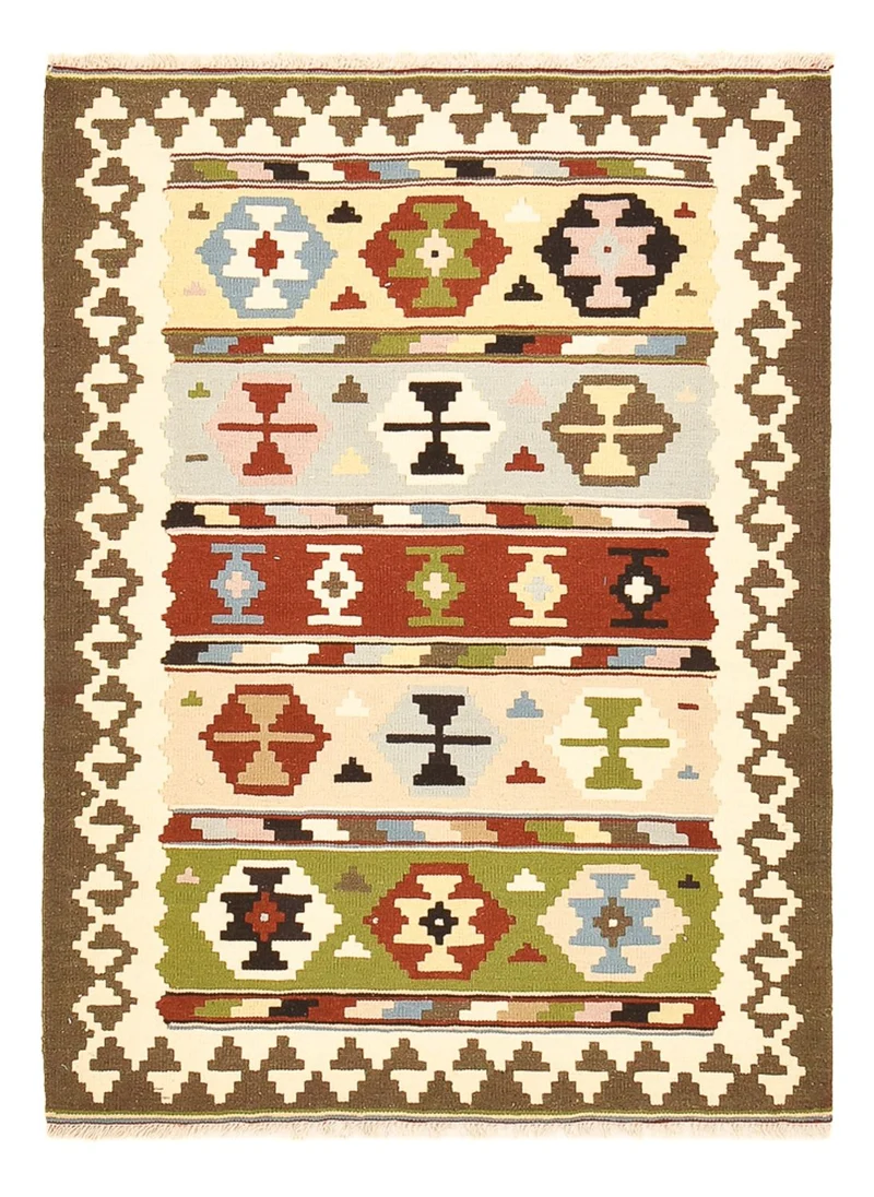 Kelim Fars Teppich 106x150cm - mehrfarbig