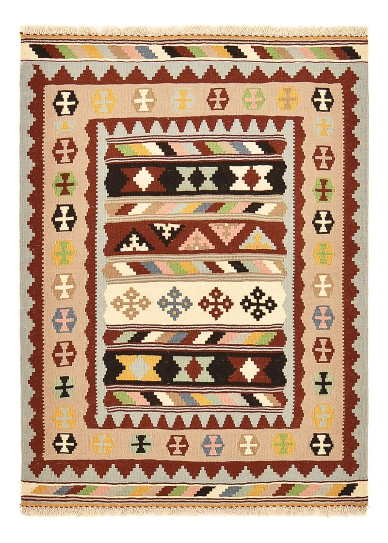 Kelim Fars Teppich 105x147cm - mehrfarbig
