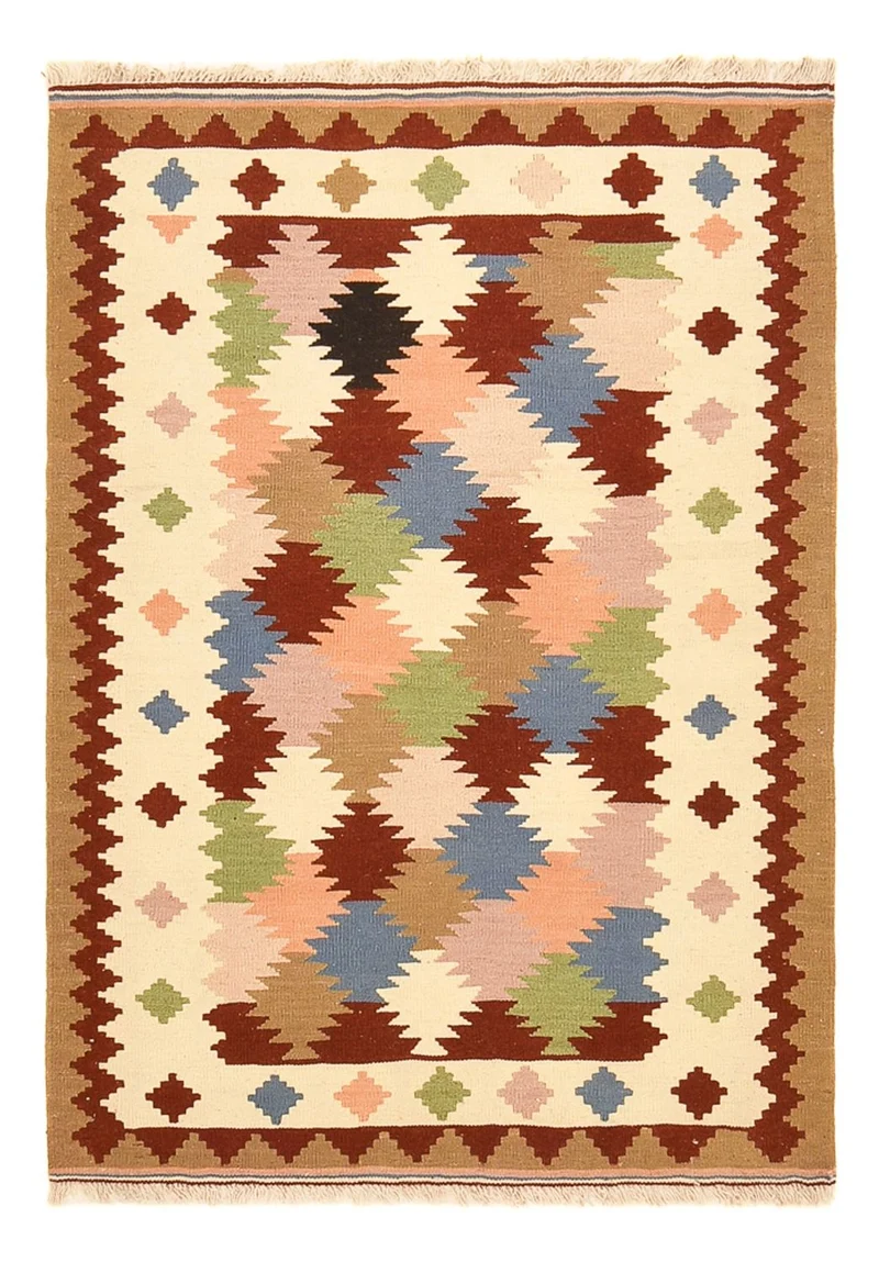 Kelim Fars Teppich 106x145cm - mehrfarbig