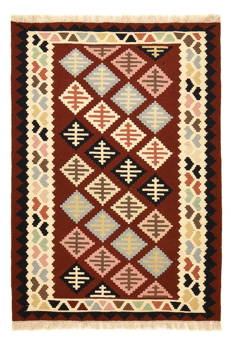 Kelim Fars Teppich 103x147cm - mehrfarbig