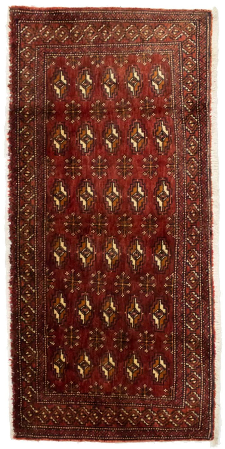 Turkaman Teppich 60x130cm - Orientteppich - rot