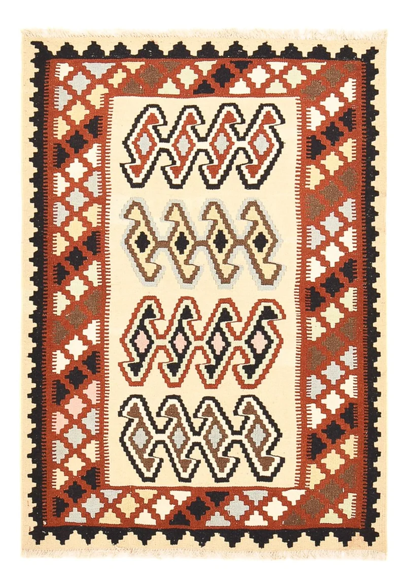 Kelim Fars Teppich 105x148cm - mehrfarbig
