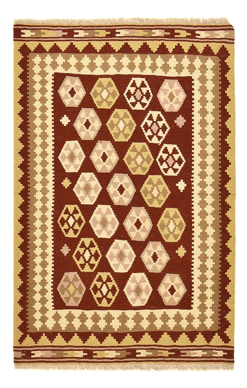 Kelim Fars Teppich 100x155cm - mehrfarbig