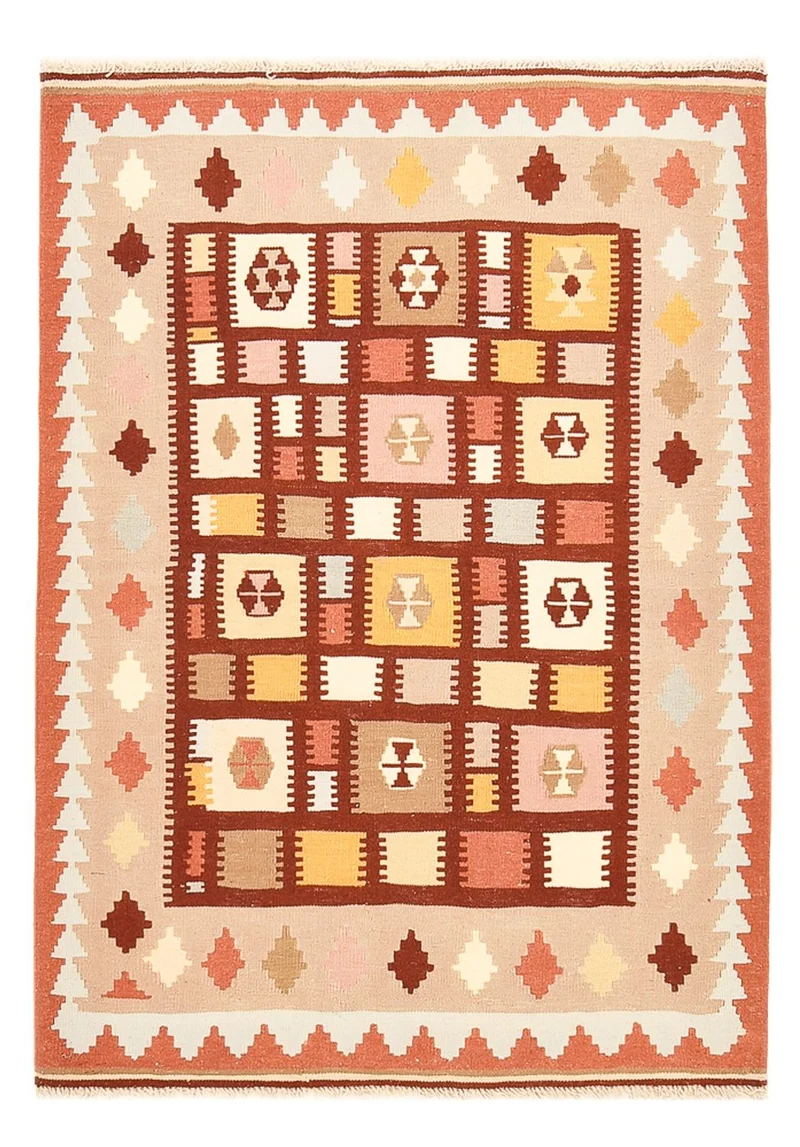 Kelim Fars Teppich 103x147cm - mehrfarbig