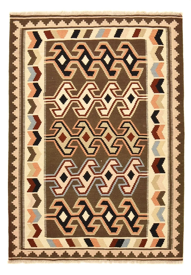 Kelim Fars Teppich 104x145cm - mehrfarbig