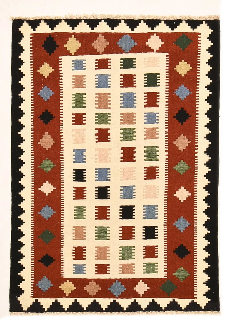 Kelim Fars Teppich 103x146cm - mehrfarbig