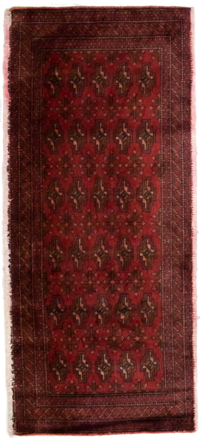 Turkaman Teppich 60x130cm - Orientteppich - rot