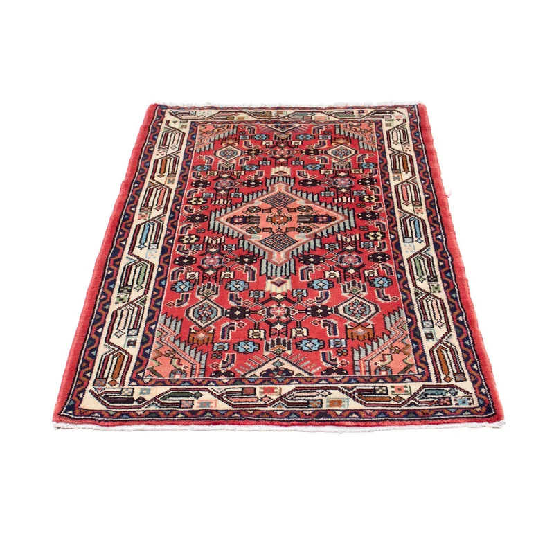 Hamadan Teppich 80x126cm - Perserteppich - rot
