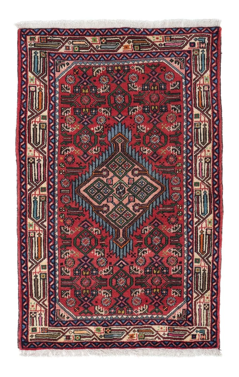 Hamadan Teppich 81x125cm - Perserteppich - rot
