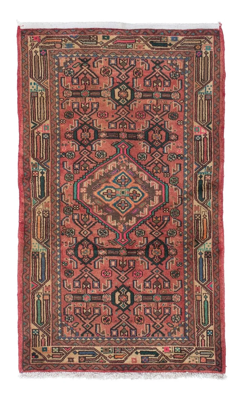 Hamadan Teppich 80x125cm - Perserteppich - hellrot