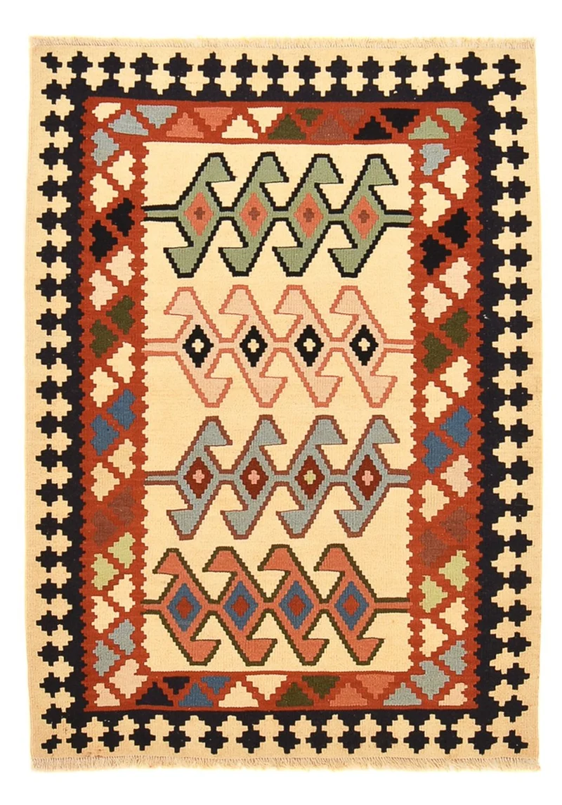 Kelim Fars Teppich 105x147cm - mehrfarbig