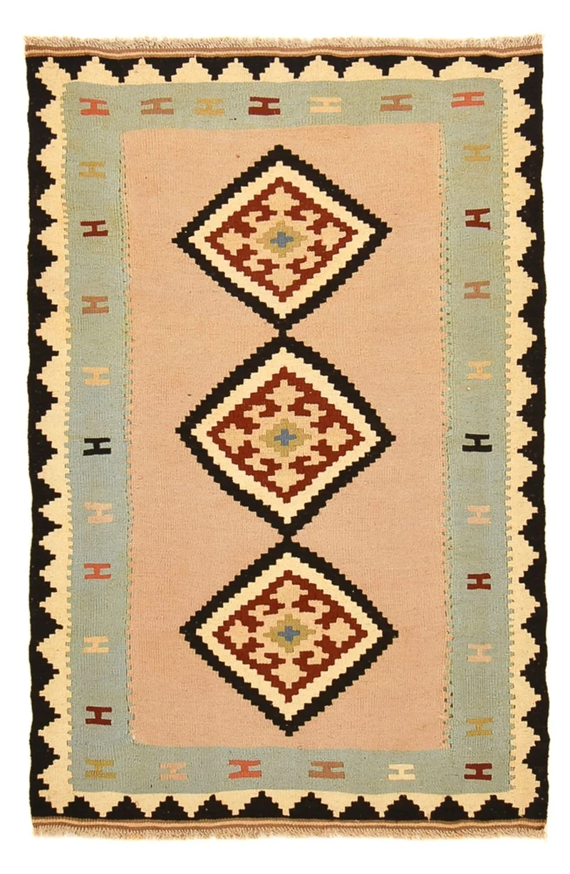 Kelim Fars Teppich 100x155cm - mehrfarbig