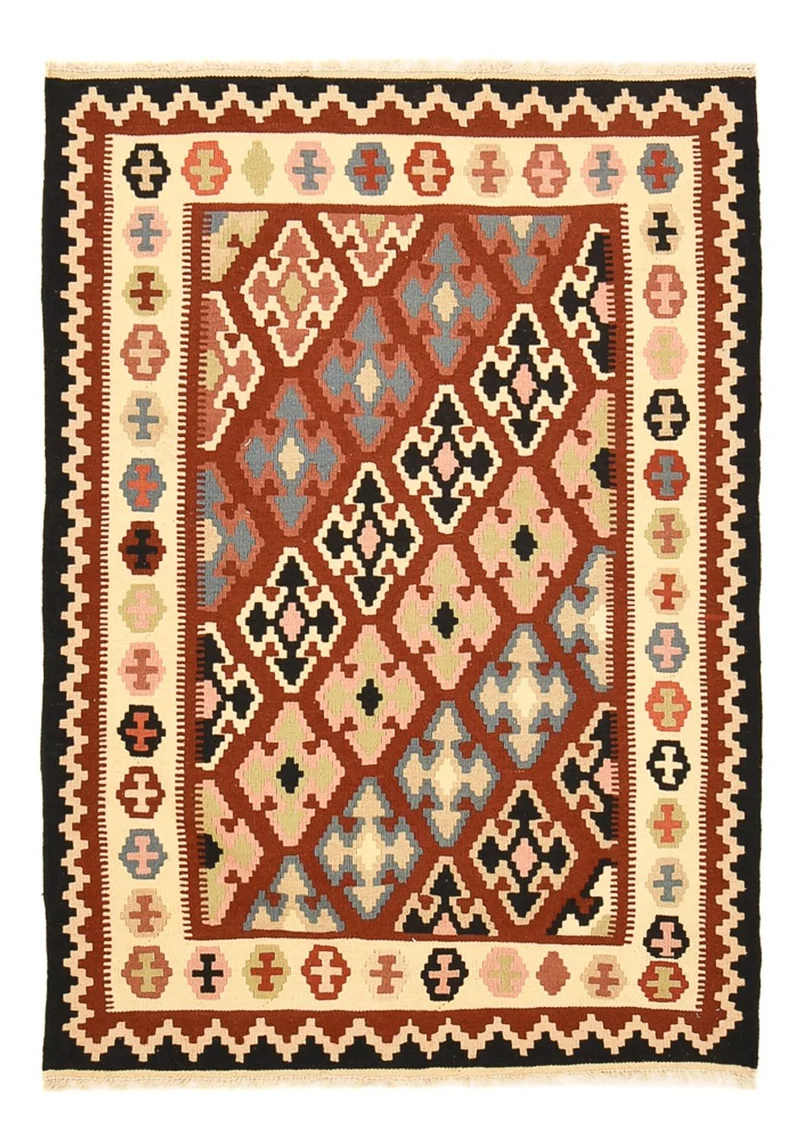 Kelim Fars Teppich 106x150cm - mehrfarbig