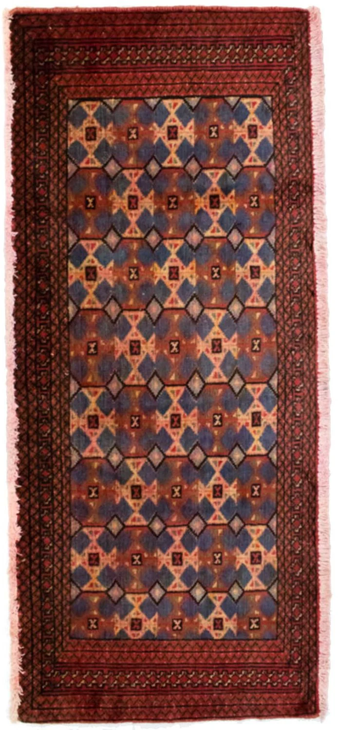 Turkaman Teppich 60x130cm - Orientteppich - rot