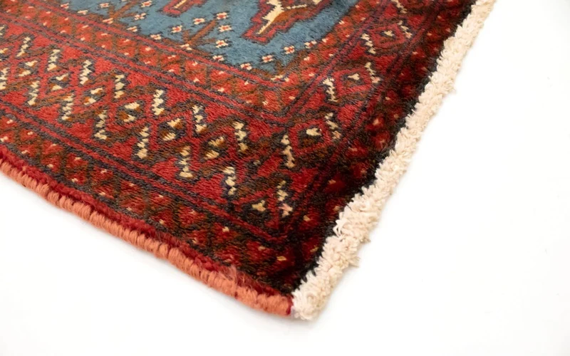 Turkaman Teppich 60x130cm - Orientteppich - blau