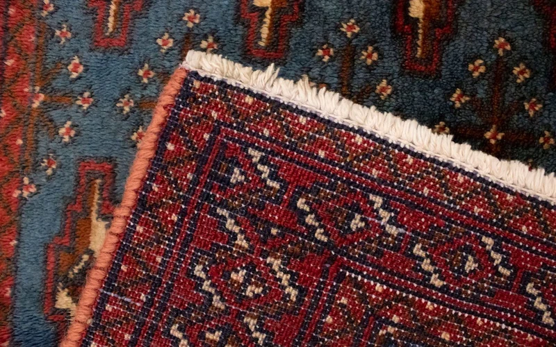 Turkaman Teppich 60x130cm - Orientteppich - blau