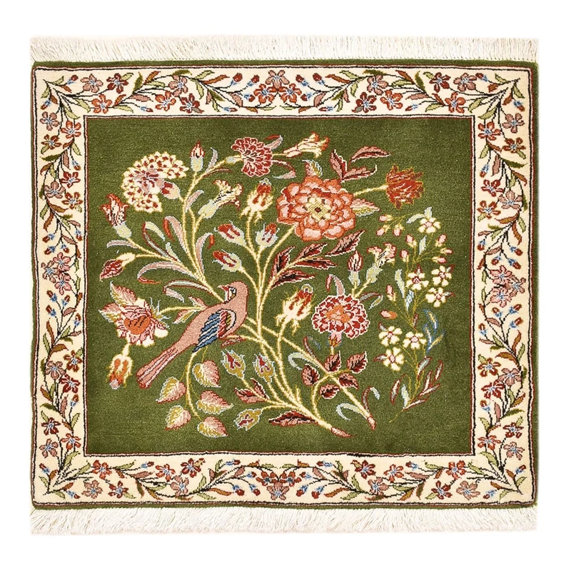 Rafsanjan Teppich 60x60cm - Perserteppich - grün