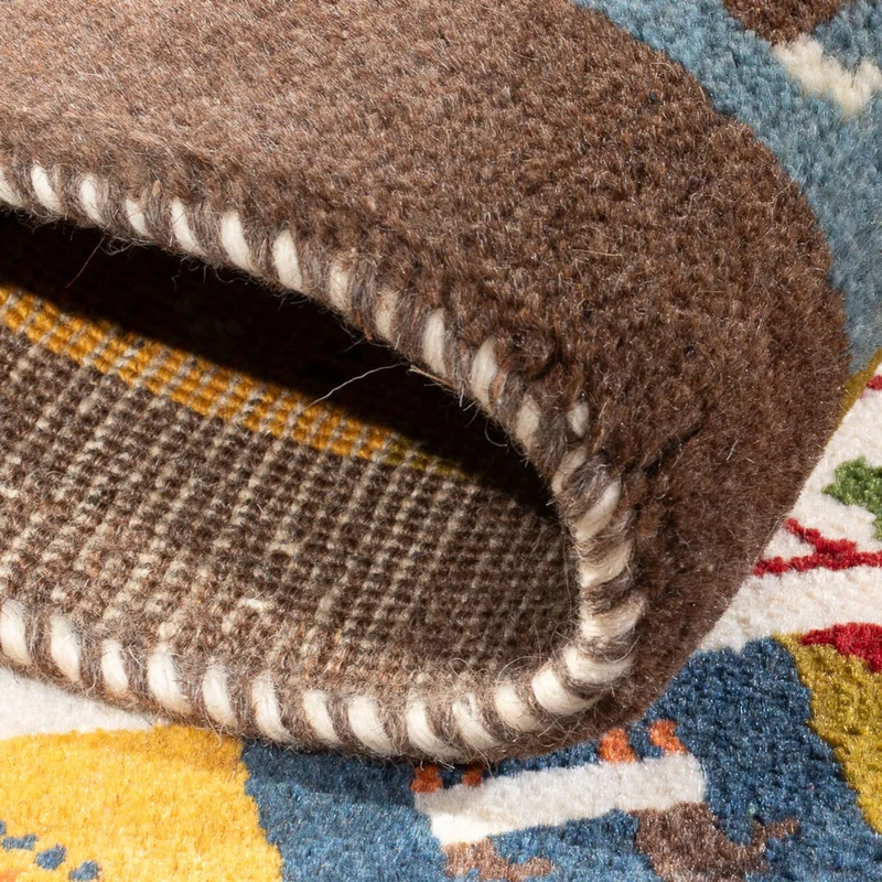 Gabbeh Persisch Teppich 63x90cm - Perserteppich Wollteppich - mehrfarbig