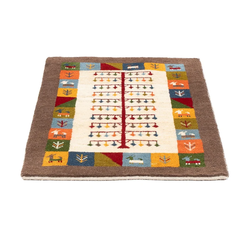 Gabbeh Persisch Teppich 63x90cm - Perserteppich Wollteppich - mehrfarbig