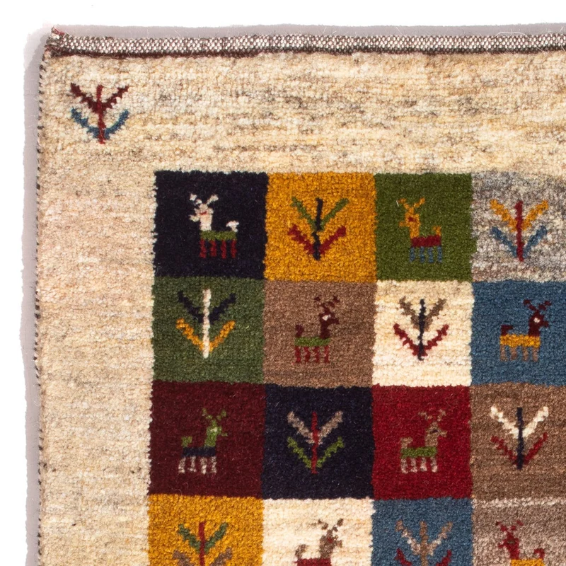 Gabbeh Persisch Teppich 62x90cm - Perserteppich Wollteppich - mehrfarbig