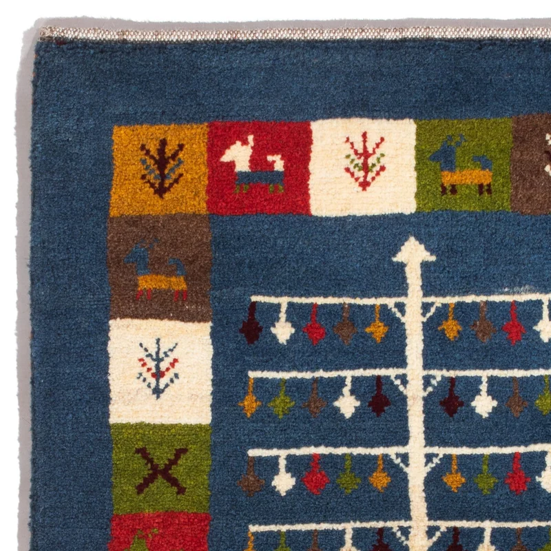Gabbeh Persisch Teppich 62x90cm - Perserteppich Wollteppich - mehrfarbig