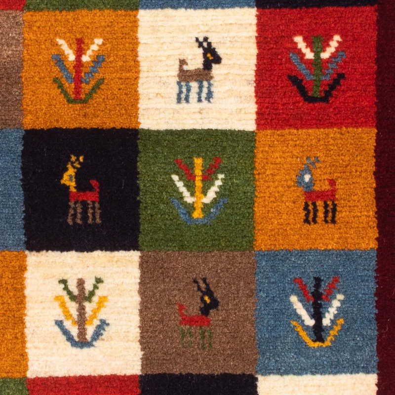 Gabbeh Persisch Teppich 61x88cm - Perserteppich Wollteppich - mehrfarbig