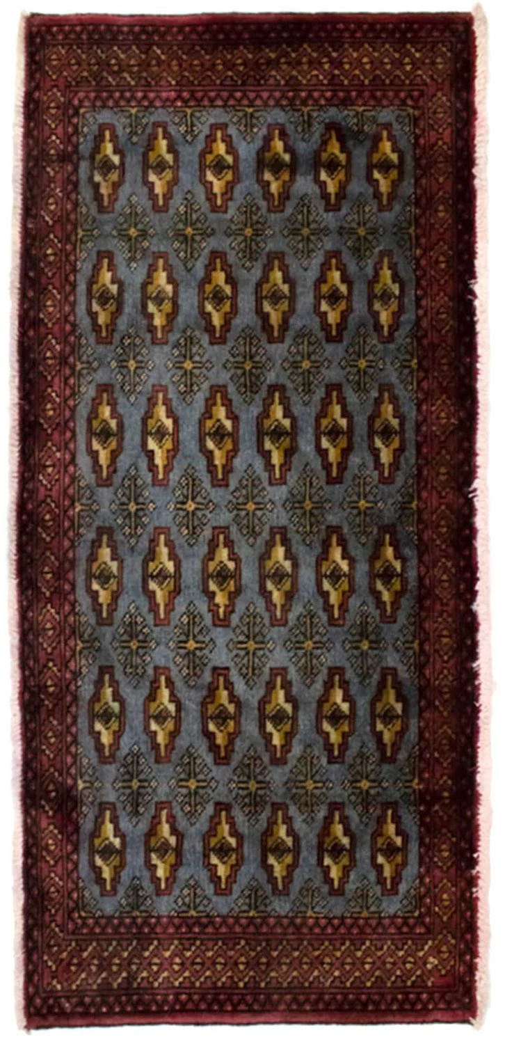 Turkaman Teppich 60x130cm - Orientteppich - blau