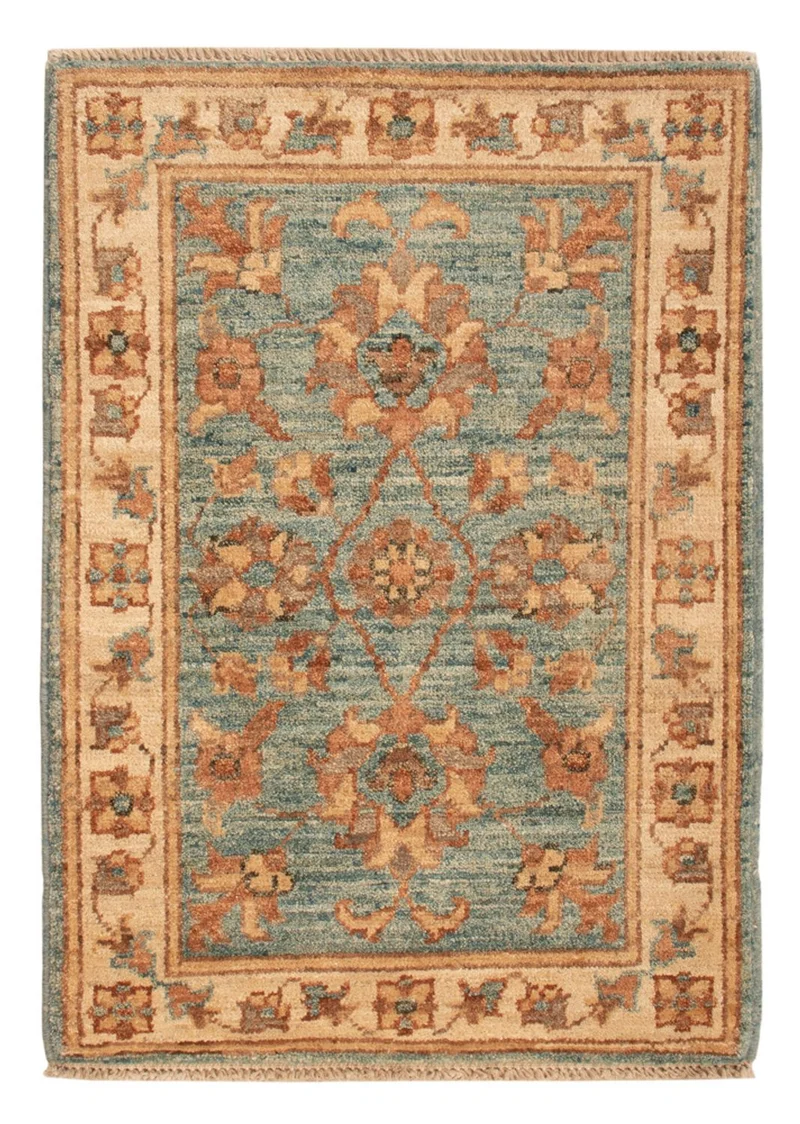 Ziegler Teppich 52x73cm - Orientteppich - türkis