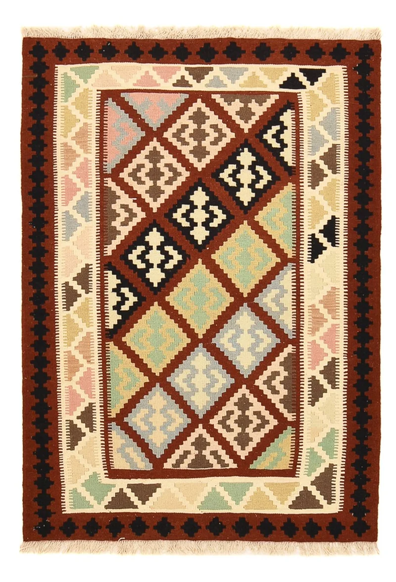Kelim Fars Teppich 103x144cm - mehrfarbig