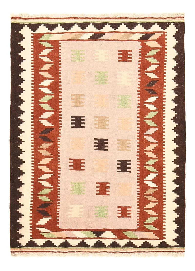 Kelim Fars Teppich 102x142cm - mehrfarbig