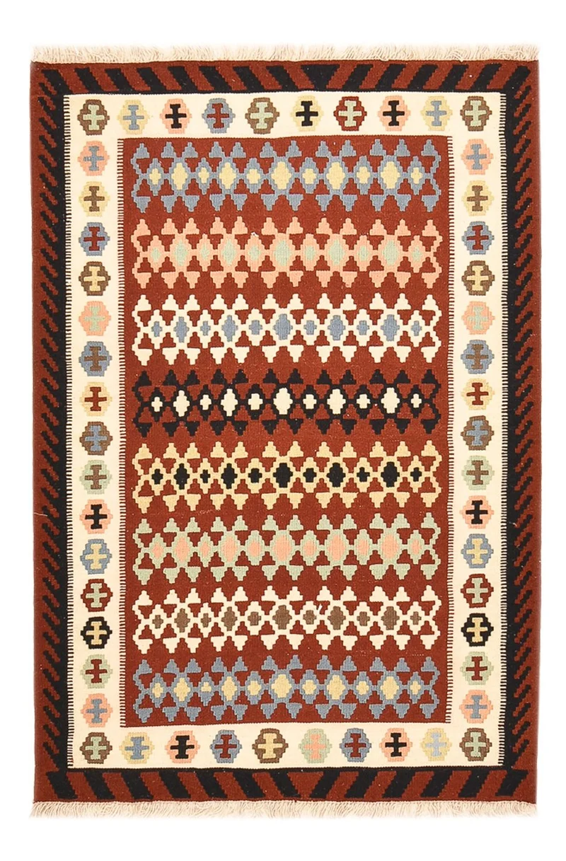 Kelim Fars Teppich 100x148cm - mehrfarbig