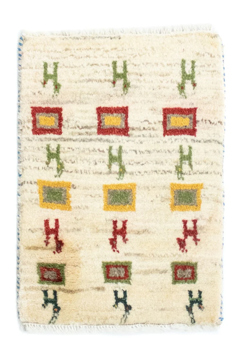 Gabbeh Persisch Teppich 40x60cm - Perserteppich Wollteppich - mehrfarbig