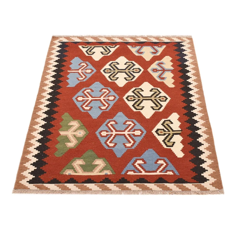 Kelim Fars Teppich 100x146cm - mehrfarbig