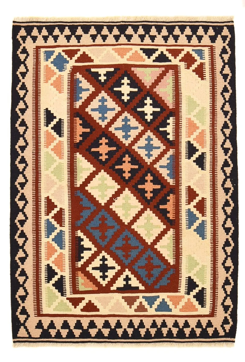 Kelim Fars Teppich 102x147cm - mehrfarbig
