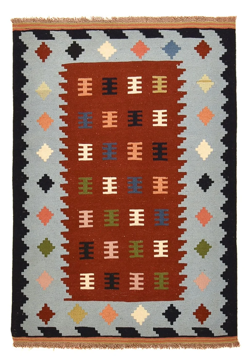 Kelim Fars Teppich 100x145cm - mehrfarbig