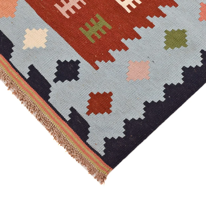 Kelim Fars Teppich 100x145cm - mehrfarbig