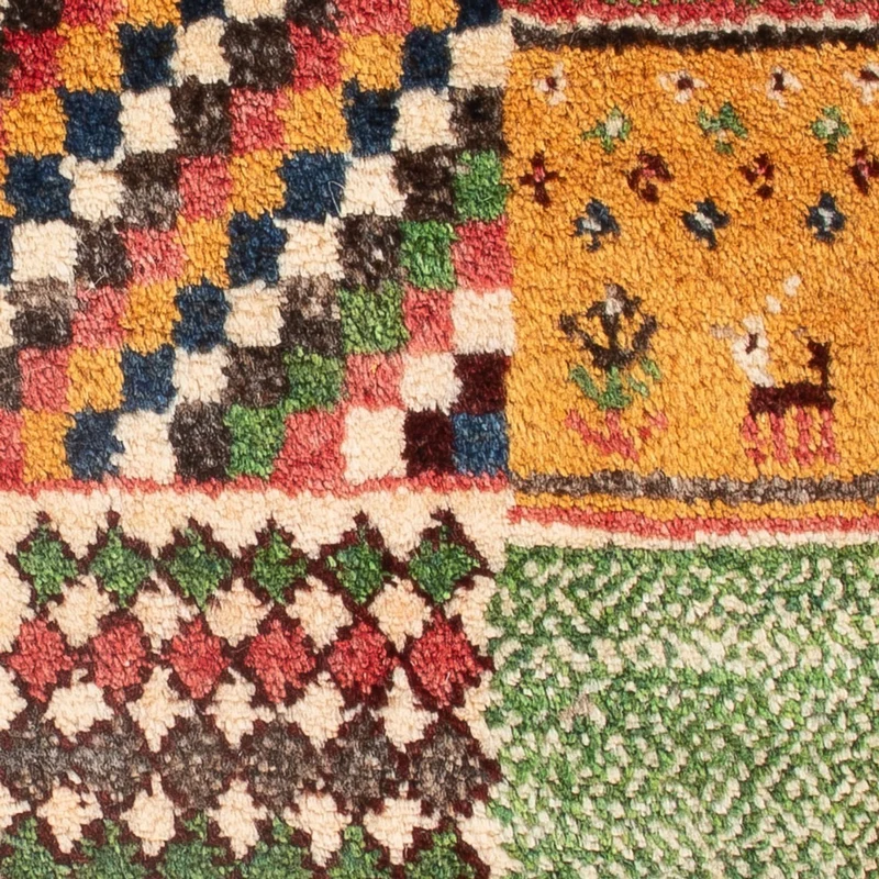 Gabbeh Persisch Teppich 40x60cm - Perserteppich Wollteppich - mehrfarbig