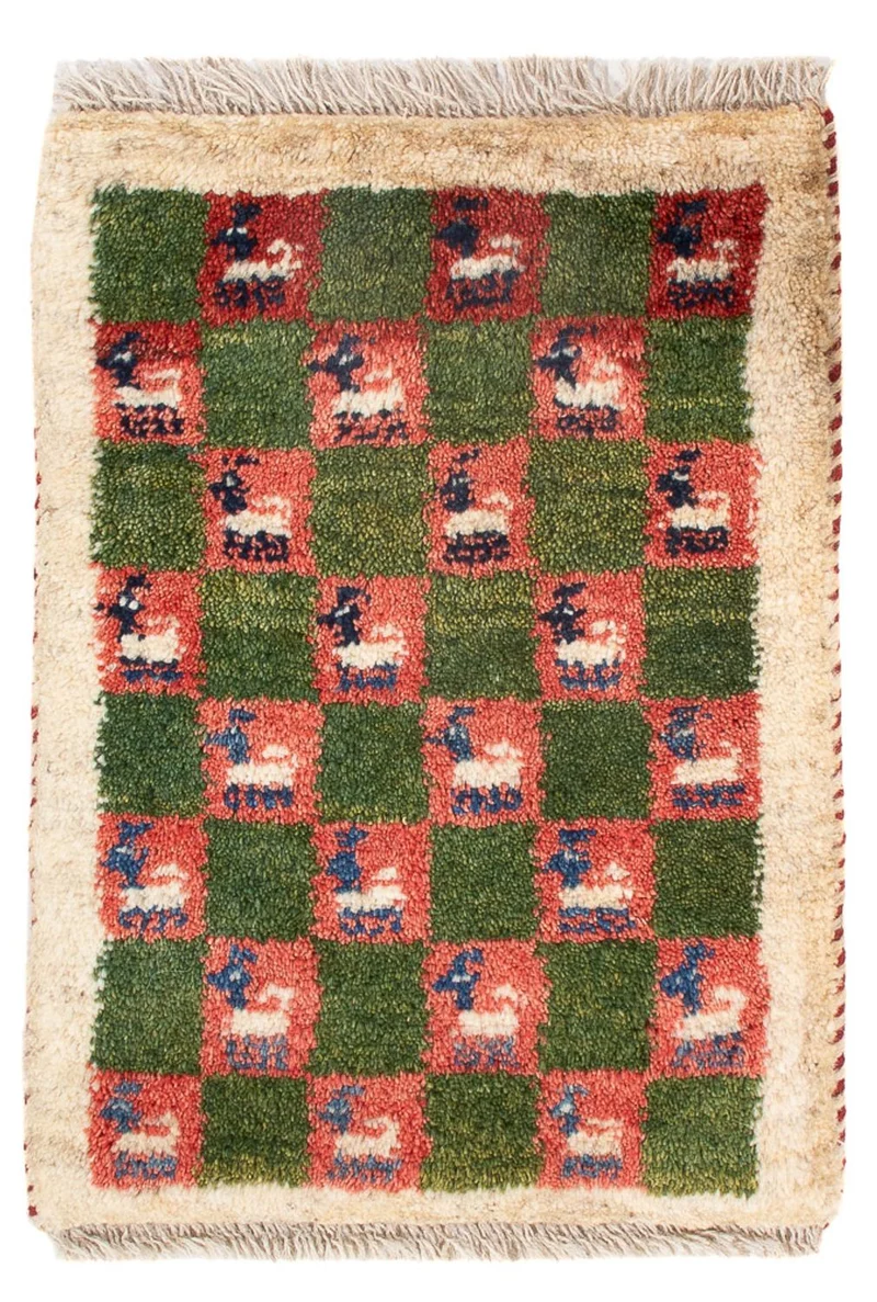 Gabbeh Persisch Teppich 40x60cm - Perserteppich Wollteppich - mehrfarbig