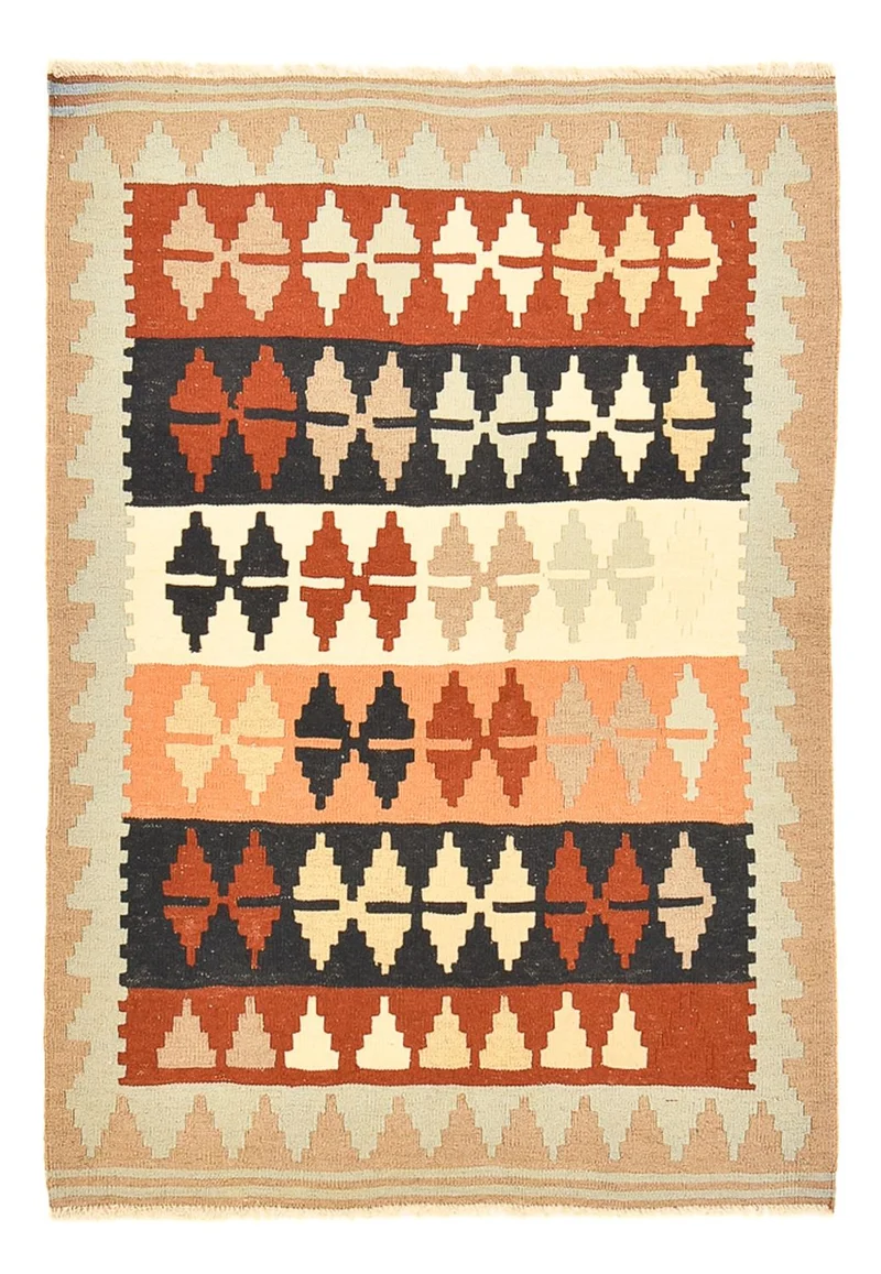 Kelim Fars Teppich 100x147cm - mehrfarbig