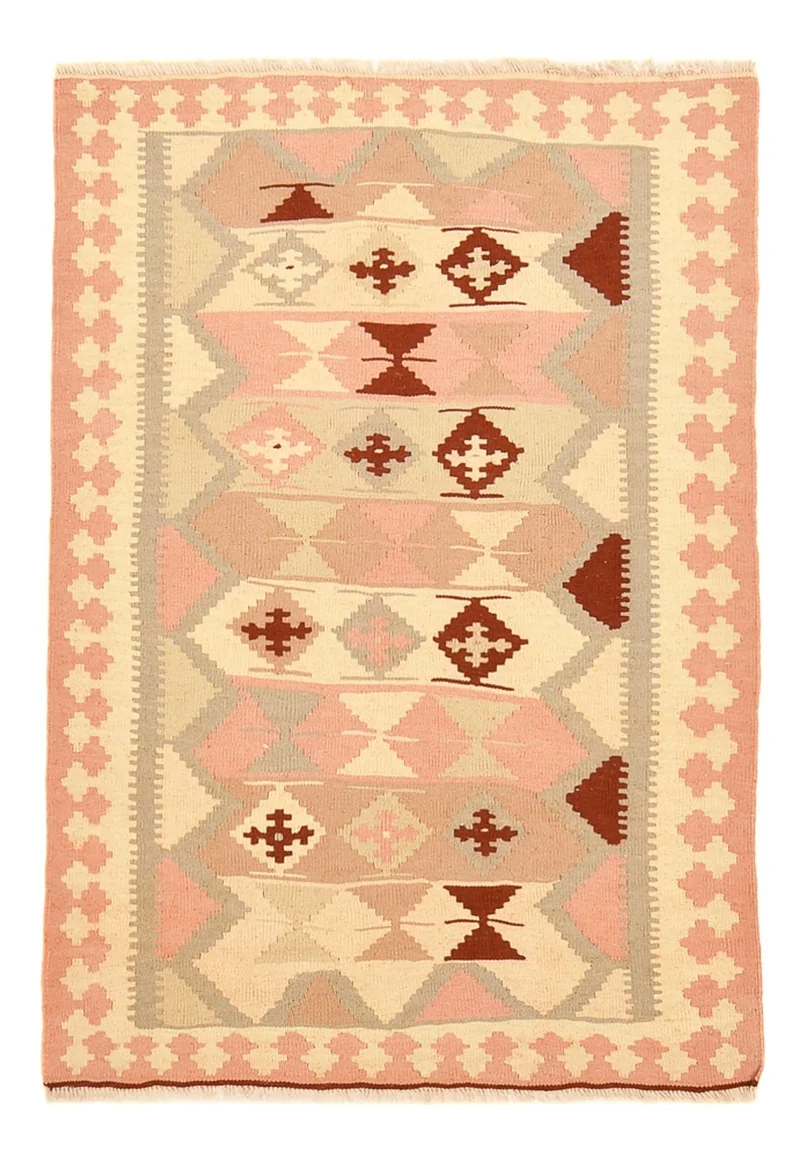 Kelim Fars Teppich 100x145cm - mehrfarbig