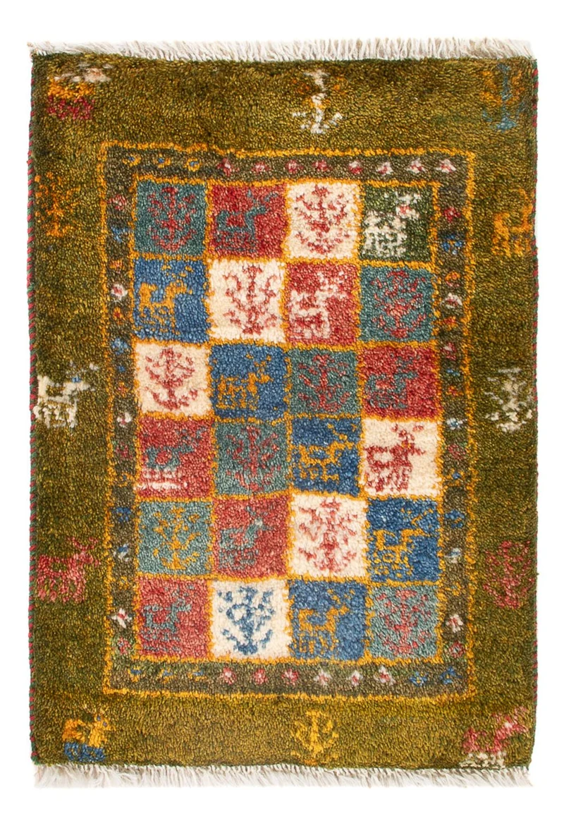 Gabbeh Persisch Teppich 40x60cm - Perserteppich Wollteppich - mehrfarbig