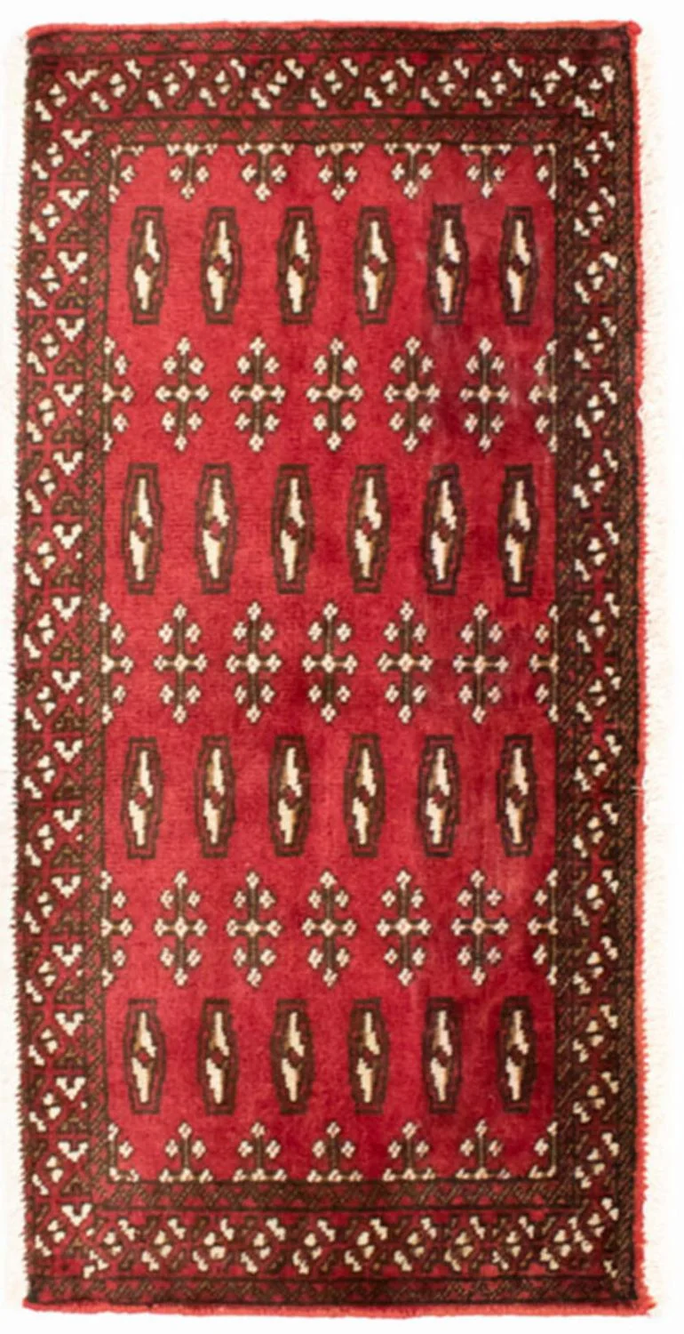 Turkaman Teppich 50x100cm - Orientteppich - rot