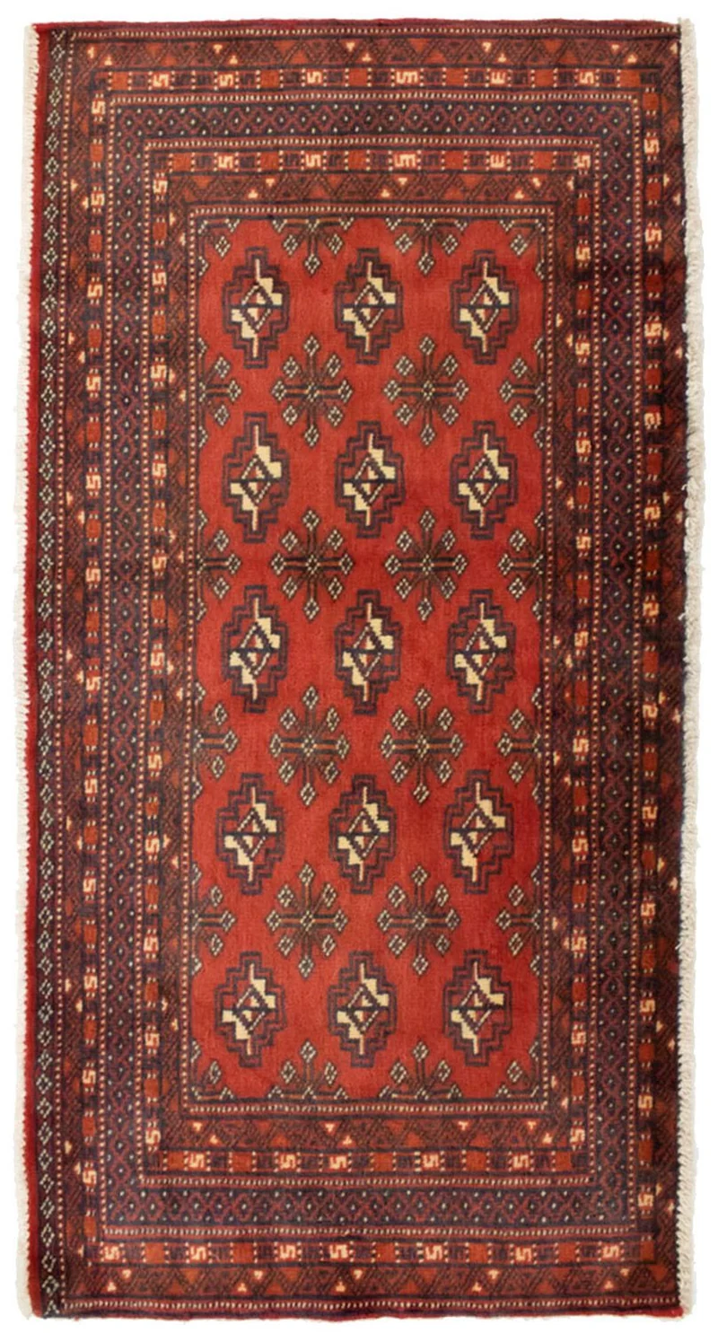 Turkaman Teppich 50x100cm - Orientteppich - rot