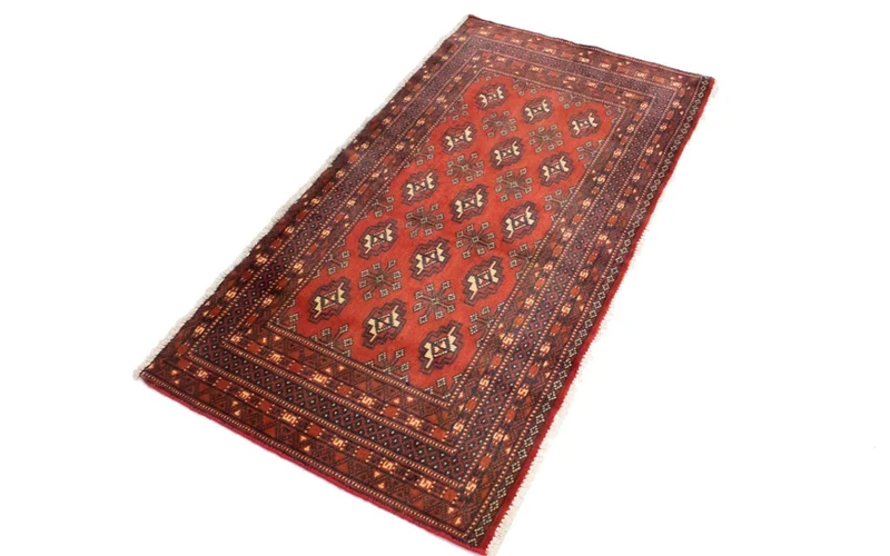 Turkaman Teppich 50x100cm - Orientteppich - rot