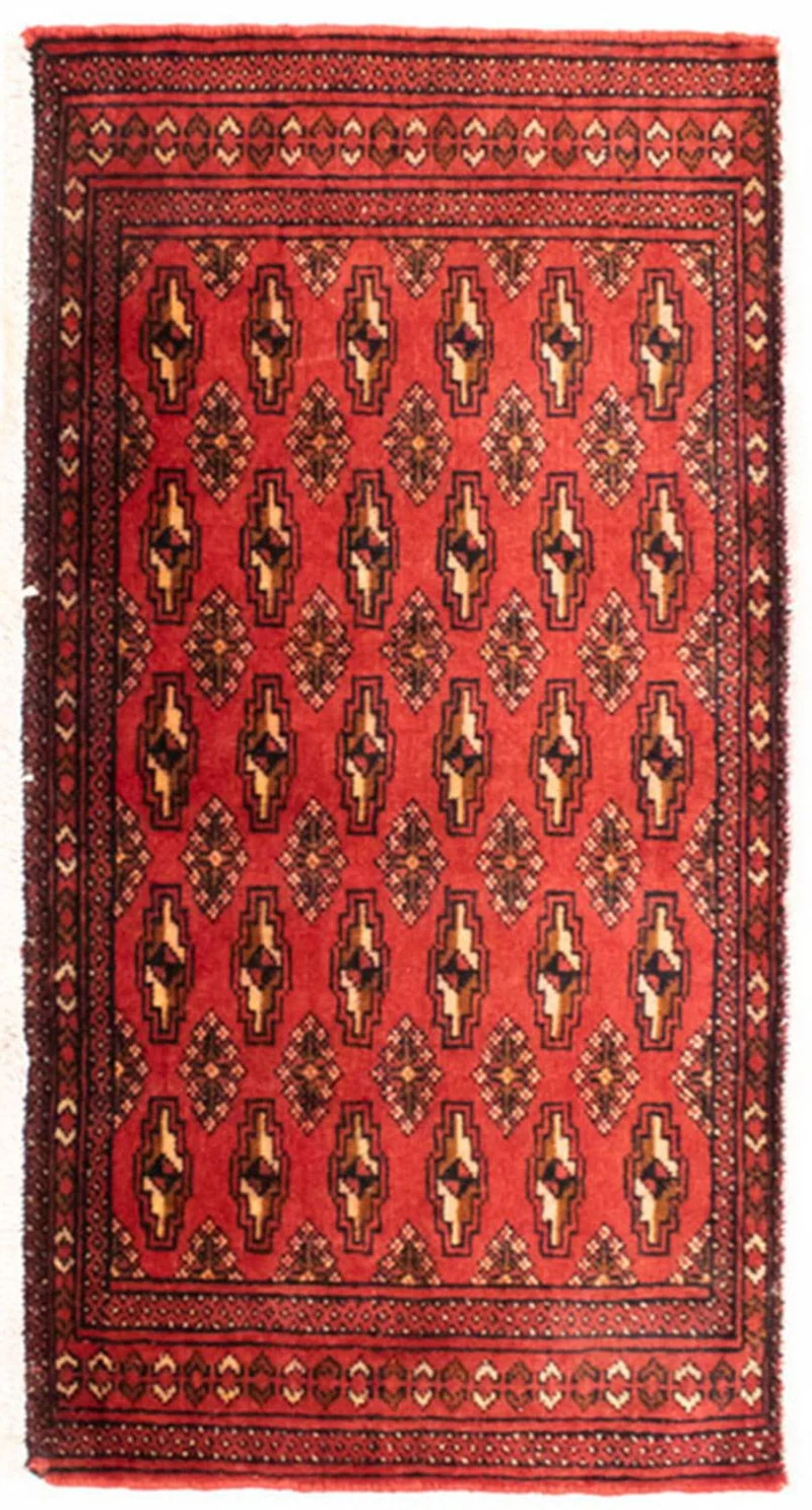 Turkaman Teppich 50x100cm - Orientteppich - rot